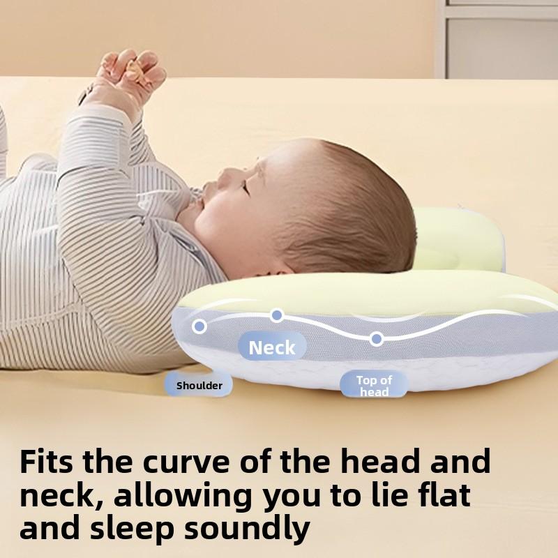 Cool-Touch Space Partition Baby Pillow for 6M-3Y, 4-Season Breathable, Spine Support, Essential for Toddler & Kindergarten Use