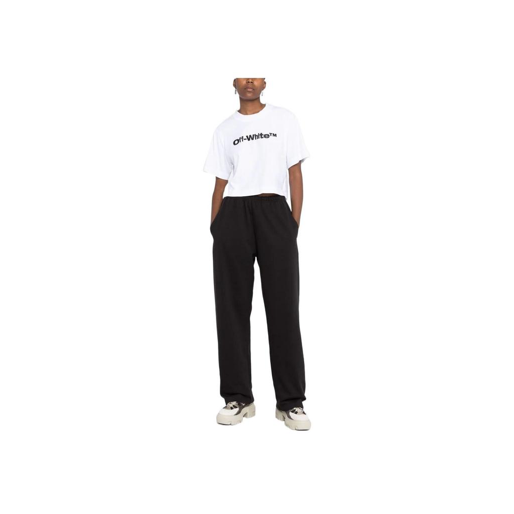 Off-White Bounce Helvetica Crop T-Shirt White/Black Women Tops OWAA090F22JER0030110