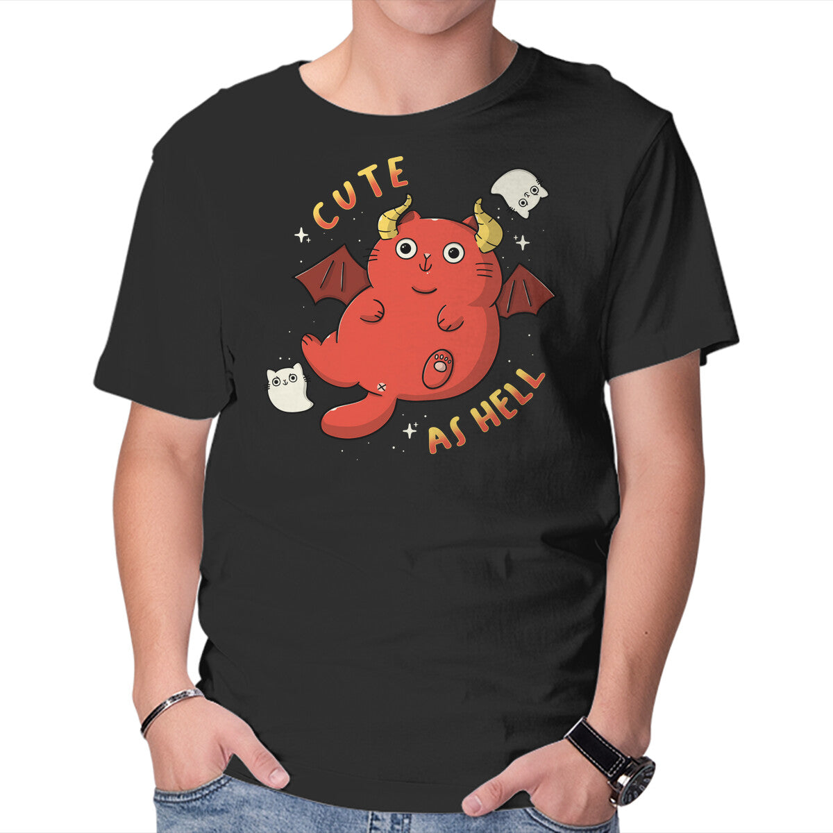 Unisex Crew Neck T-Shirt Cutie As Hell Graphic Short Sleeve Casual Tee XXXXL