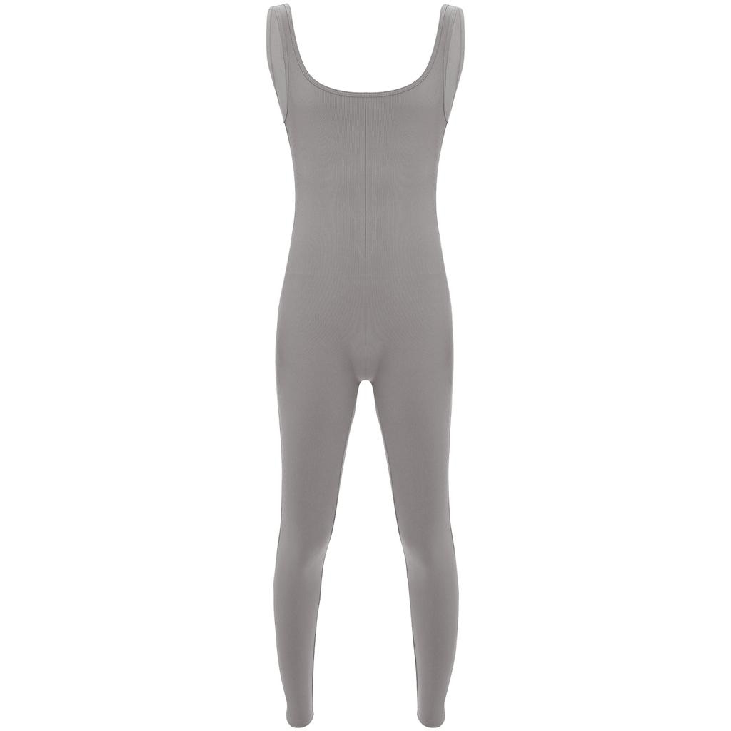 Tuta Monopezzo Senza Maniche da Uomo Design a Strisce Scollo Quadrato Stile Canotta Pantaloni Lunghi Tuta Sportiva