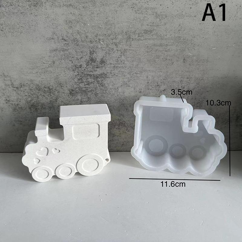 

3D Подсвечник в виде поезда Силиконовая форма DIY Милый подсвечник в виде поезда Вставной модуль Креативный домашний декор для стола Гипсовая форма для капель клея