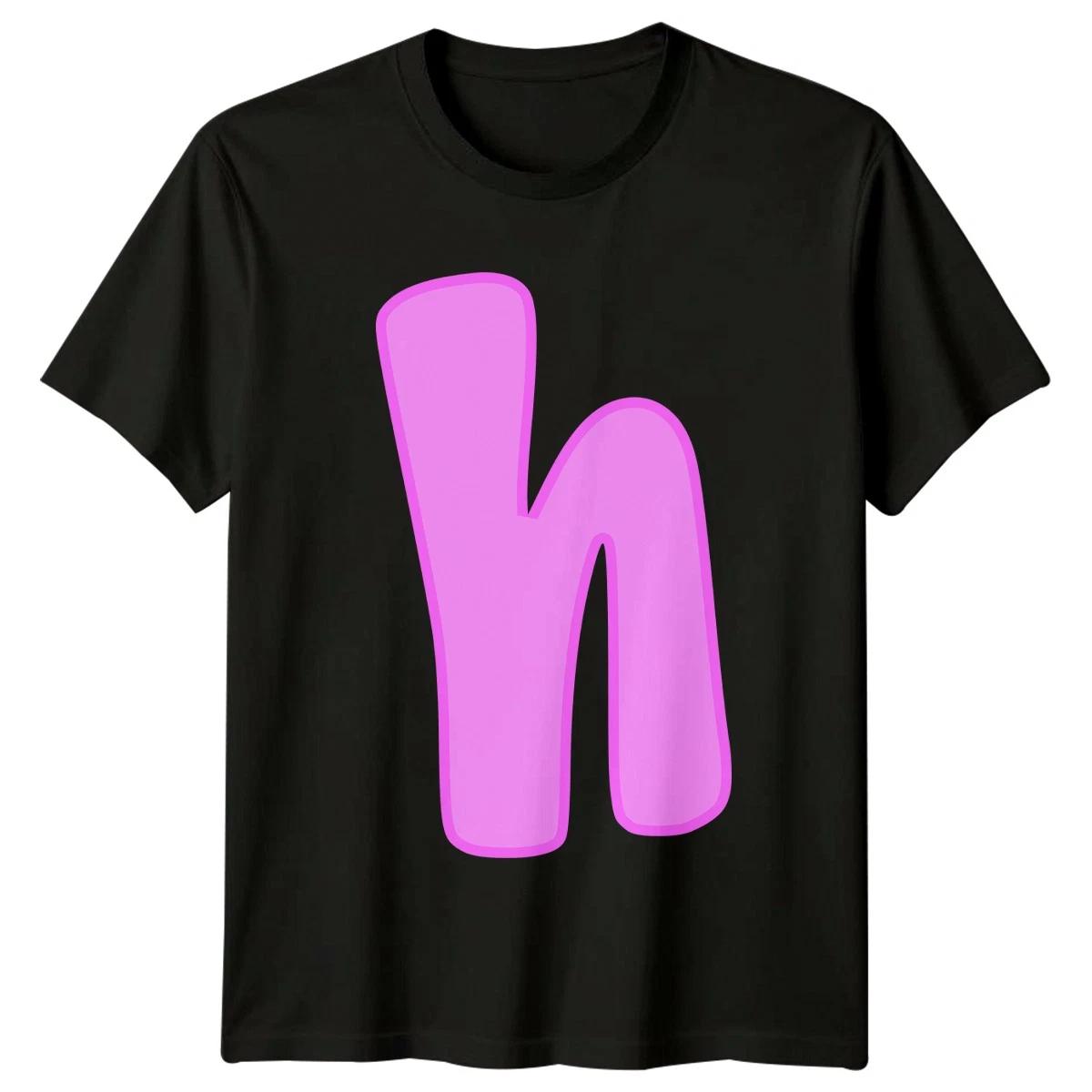 Letter I Initial Alphabet Mens T Shirt Womens Unisex Top Pink Minimalist S