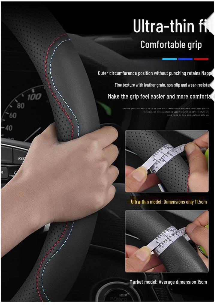 Universal Steering Wheel Cover for Geely Vision X3, X6, Xingyue L, Emgrand S, GSGL, Binyue, Boyue X, Binrui - All-Season Fit