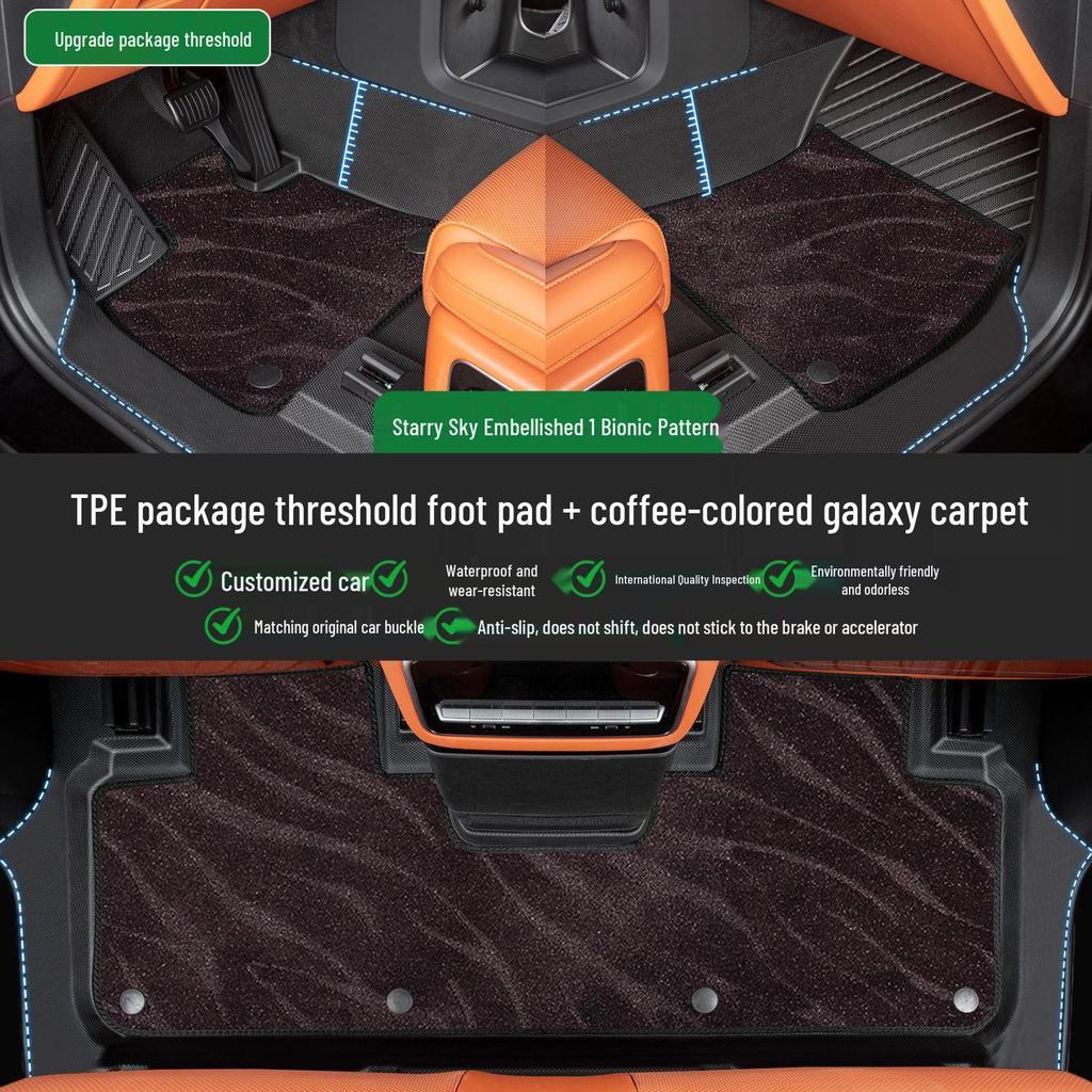Geely Galaxy A7 Complete TPE Floor Mats Set with Door Sills - 26 New Style Foot Pads