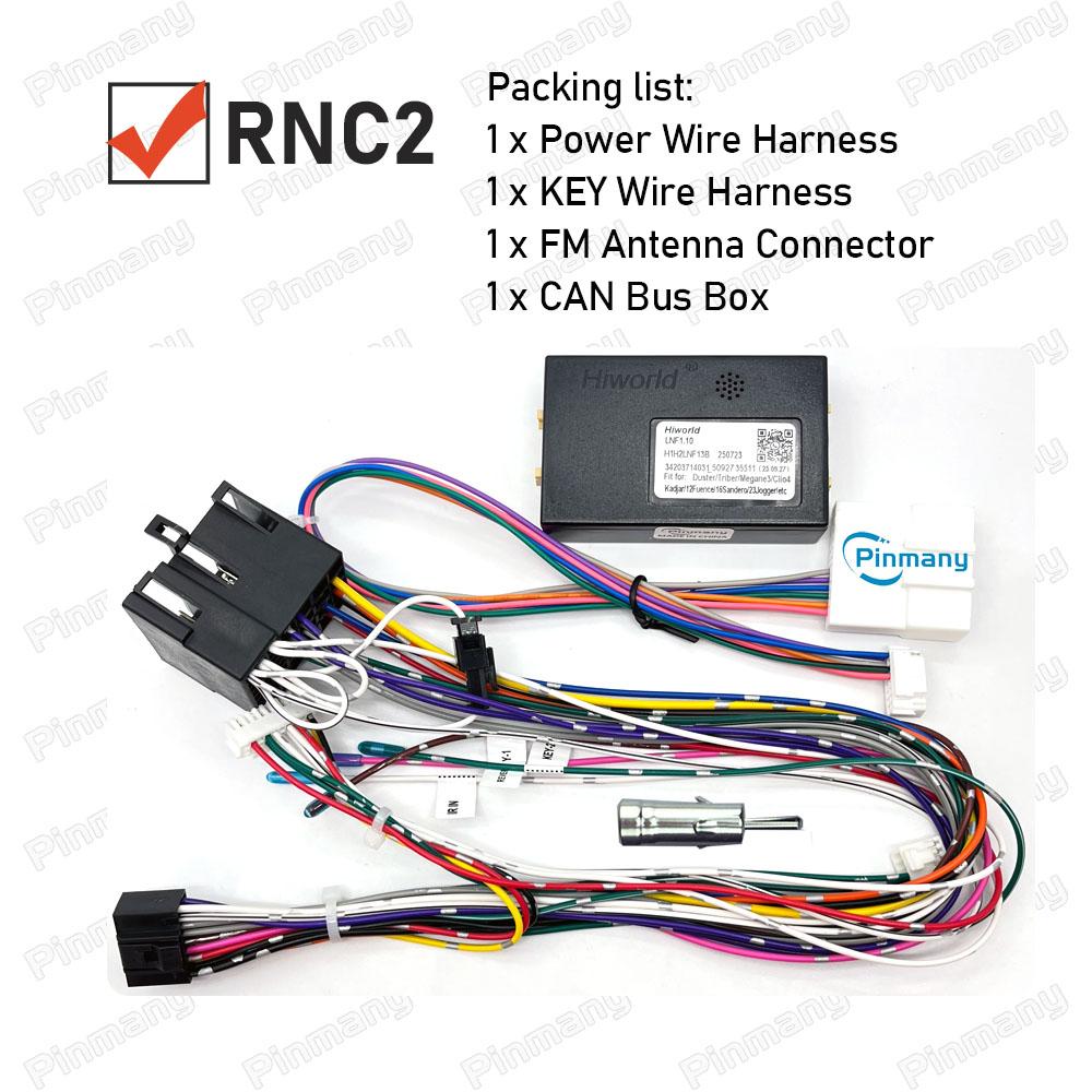 Car Radio Cable RNC2 Wire Harness Adapter with CAN Bus Decoder for Renault Modus Trafic Laguna Master Scenic Kangoo Clio Megane2