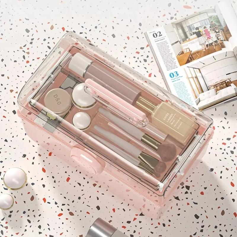 Cosmetics Storage Box Dust-proof Skin Care Products Lipstick Storage Box Makeup Brush Nail Art Toolbox