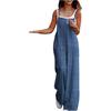 Women's Sleeveless Jumpsuit with Suspender Loose Casual Pocket Monochromatic Summer