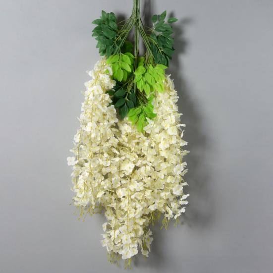 Artificial Wisteria Flower Hanging Garland Faux Silk Hanging Flower Strings Fake Wisteria Flower Vine for Wedding Garden Background Decor