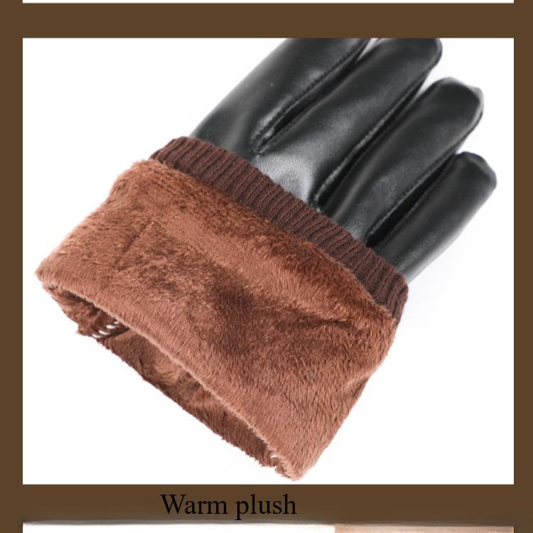 Zimní Vodotěsné Motocyklové Celoprsté Rukavice z PU Kůže Zesílené Rukavice s Dotykovým Displejem