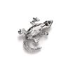 Silver Color Rhinestone Lizard Brooches For Women Men Vintage Exquisite Lovely Cartoon Gecko Insect Animal Pins Party Jewelry