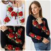 Women's Long Sleeve T-shirt Embroidered Chest Pattern