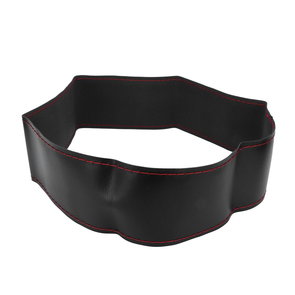 Universal Lenkradbezug mit Nadel-Faden-Schutz für Außendurchmesser von 3738cm(Schwarz Roter Faden )