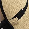 Large Brim Summer Straw Hat Bowknot Design Wide Brim Hat Elegant Empty Top Sun Hat  for Women