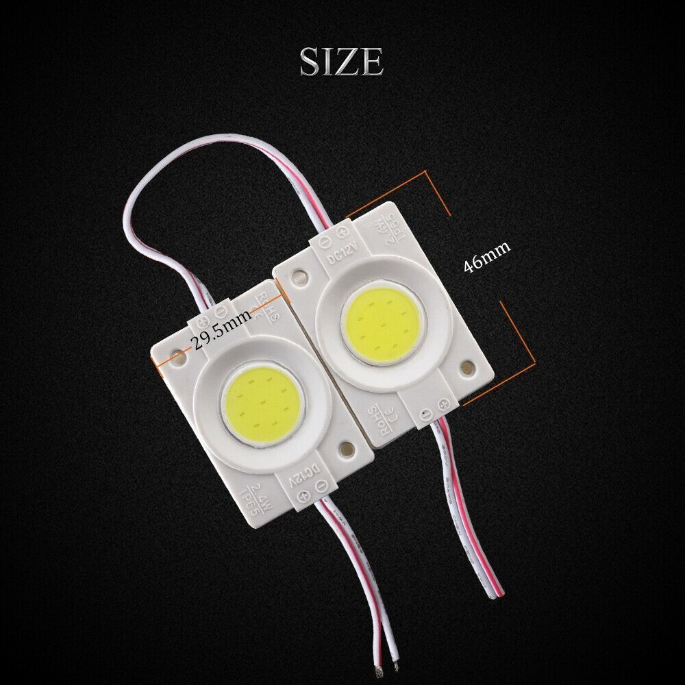 20pcs 12V 24V Led Module Luminous Waterproof COB Light White Red Green Blue Yellow Pink Super Bright Backlight Modules