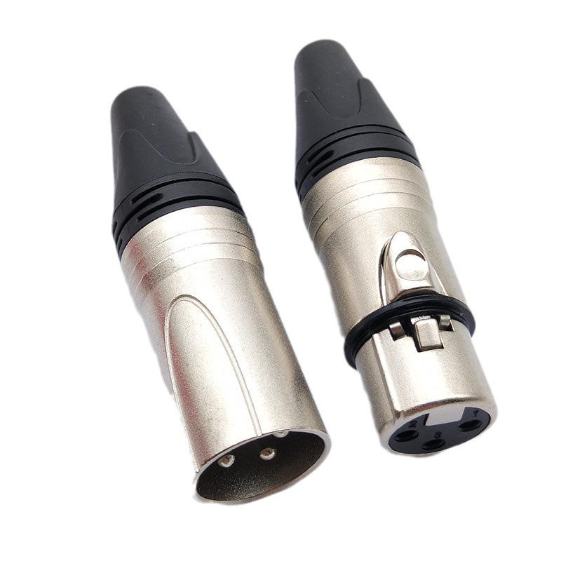 Nickel-Plated Copper Pin XLR Connector, Male and Female 3-Core Subwoofer Head