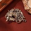 Vintage Horse Brooch Retro Rhinestone Pin Women Men Zinc Alloy