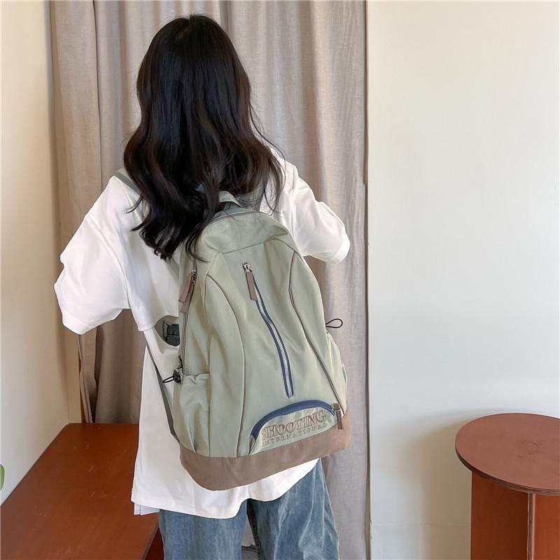 New nylon canvas bag women's new soft collapse backpack leisure students class large capacity backpack