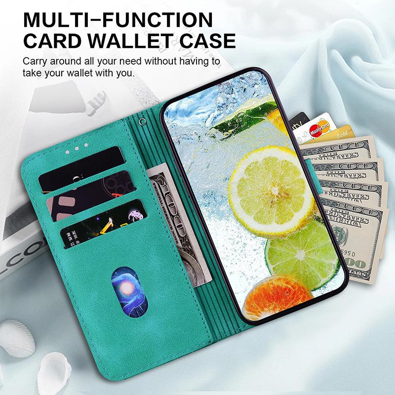 Leather Flip Case with Card Slot for TCL 408 - Full Wrap Protective Cover