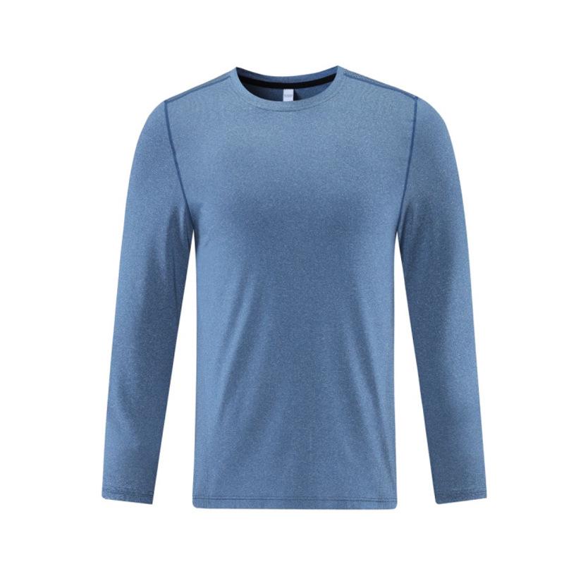 

Мужская осенняя сетчатая дышащая быстросохнущая футболка с длинным рукавом для фитнеса и бега L озеро синий