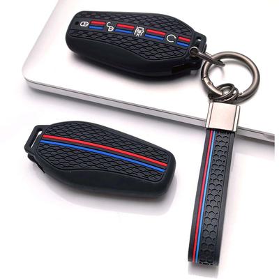 Silicone Car Key Fob Cover Case with Keychain Compatible with BYD Atto 3 Han EV Tang EV Dolphin, Fits BYD Atto Han EV Tang Dolphin Seal Yuan Plus Qin