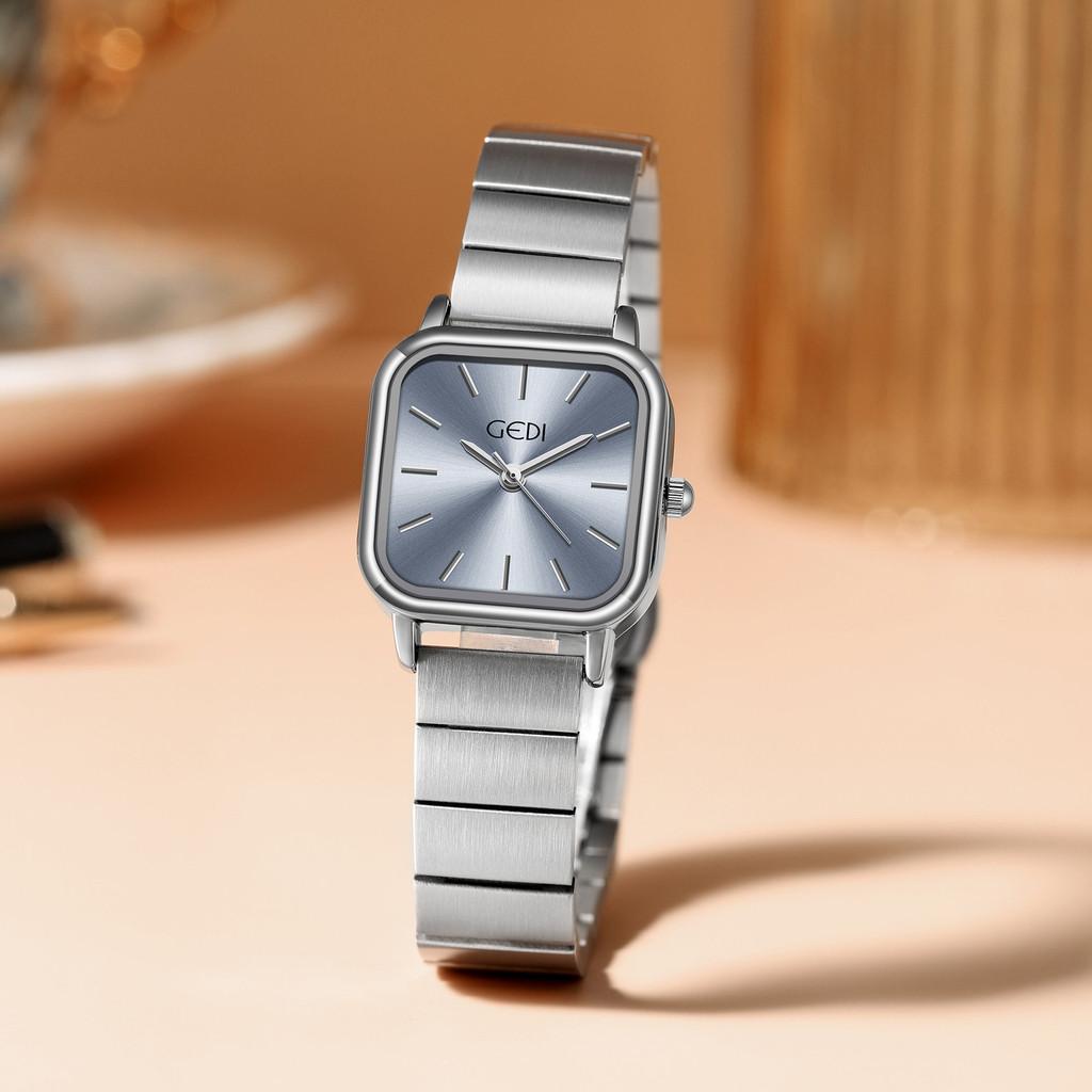 Gadi Elegant Stainless Steel Square Watch For Women With Water Resistance And Quartz Movement