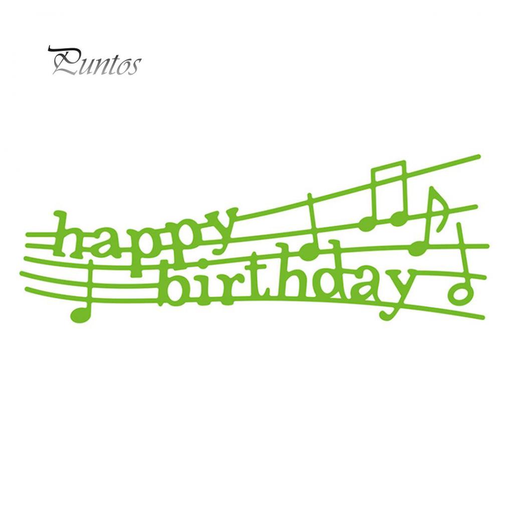 Happy Birthday Music Notes Carbon Steel Cutting Dies DIY Scrapbooking Stencils
