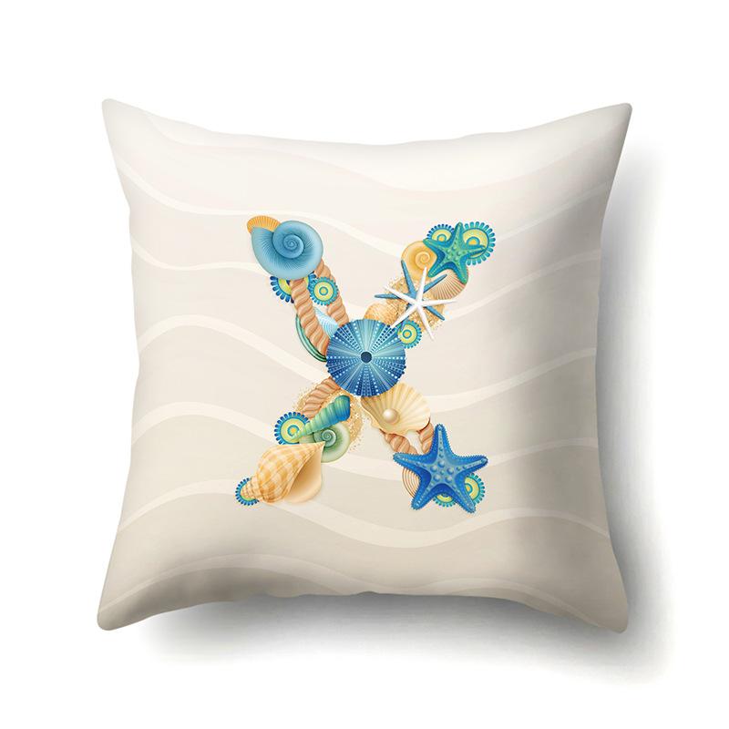 Polyester Pillow Case Decoration Home Furnishing 26 English Letter Printing Pillow Case Car Lumbar Pillow Bedside Mat