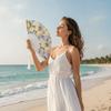 Fruit Pattern Handheld Fan with Tassel Vacation Folding Fan Fashion Summer Folding Hand Fan  School