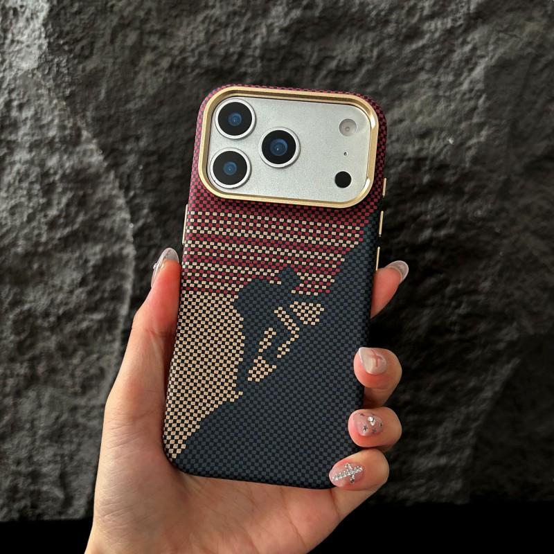 Magnetic Phone Case IPhone 18 Pro Max Kevlar-like Texture Carbon Fiber Anti-drop Anti-scratch Slim Fit
