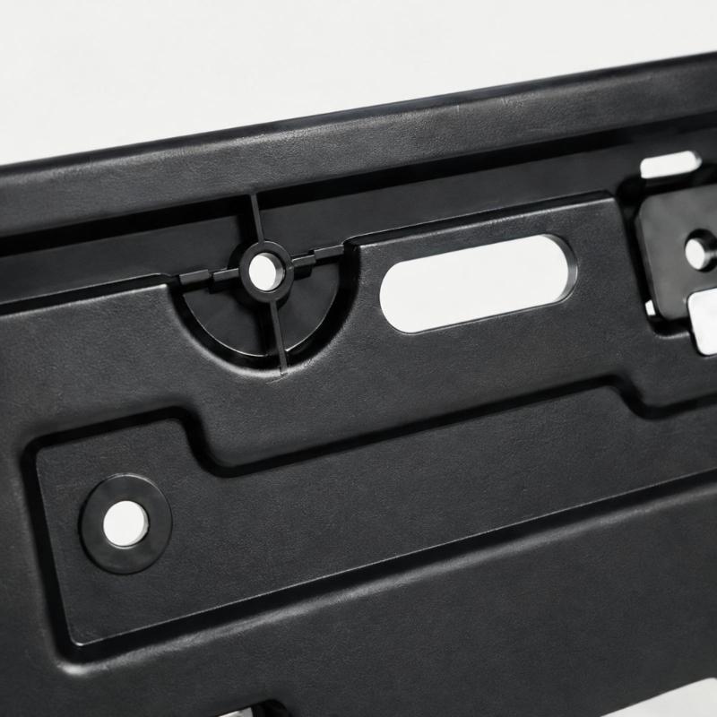 Black ABS Front License Plate Bracket, Replacement Mount with Multiple Mounting Points and 6 Included Screws for the Stated Application