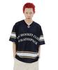 WHATHEPUCK Wtp Arch Logo Mesh Short Sleeve Hockey Jersey Navy