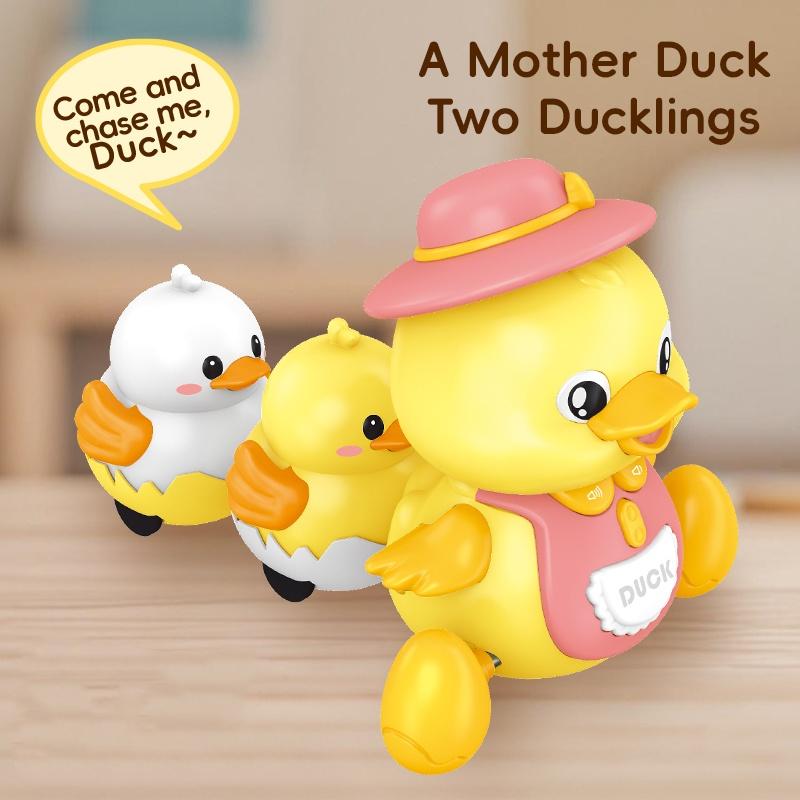 

Toys Musical Dancing Duck Toy Set Baby Crawling Early Learning Interactive Crawling Toy Night Light Toy Gifts for Boys Girls