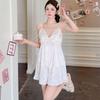 Summer new V-neck suspender nightdress women's sweet and cute cartoon suspender shorts student loungewear girl pink
