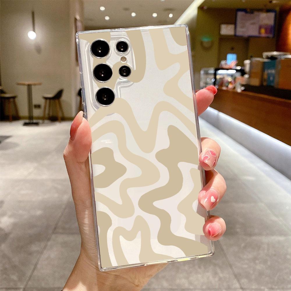 Striped Pattern Phone Case for Samsung Galaxy S24 S23 Ultra S20 S21 FE S22 Plus S21FE S23FE Soft Transparent TPU Cover