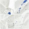 Korean Fashion Long Sleeve Mens Shirts Street Style Print White Shirt Spring and Summer 100 Cotton Men's Casual Shirt