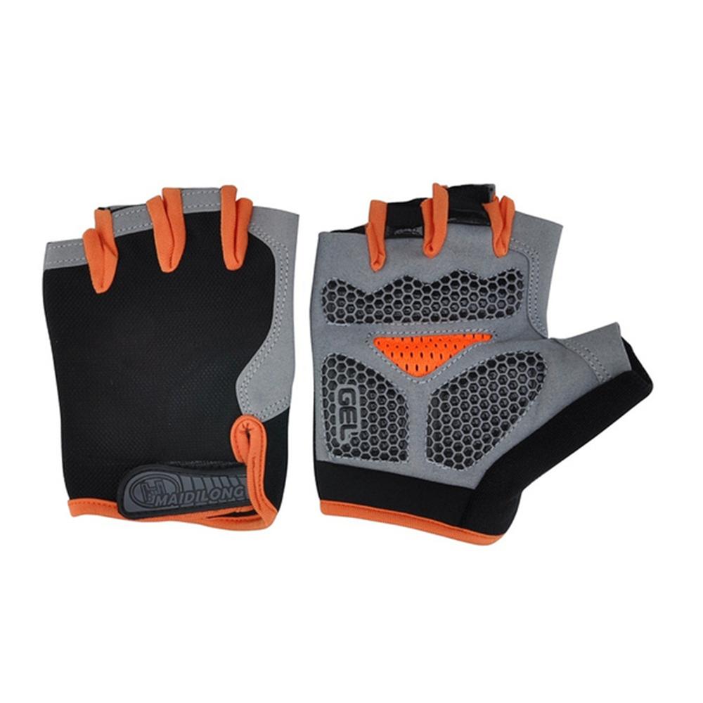 

Велосипедные перчатки без пальцев для MTB, велоэкипировка, перчатки для бодибилдинга, велосипедные перчатки L оранжевый