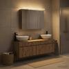 Badezimmerschrank-Set 4 Teile Handwerks-Eiche 100 x 14,5 x 70 cm