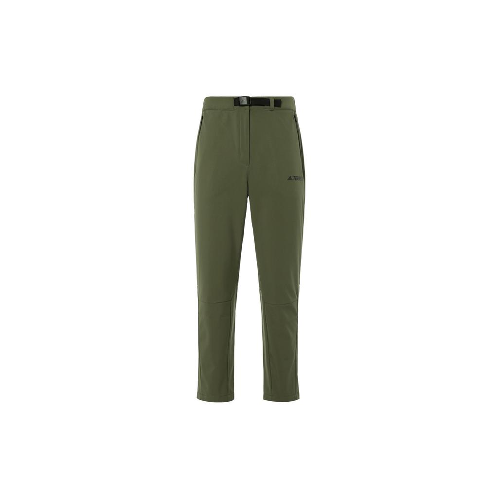 Adidas Terrex Series Logo Print Straight Leg Soft Shell Casual Pants Women Pants Dark-Olive-Green HN2004