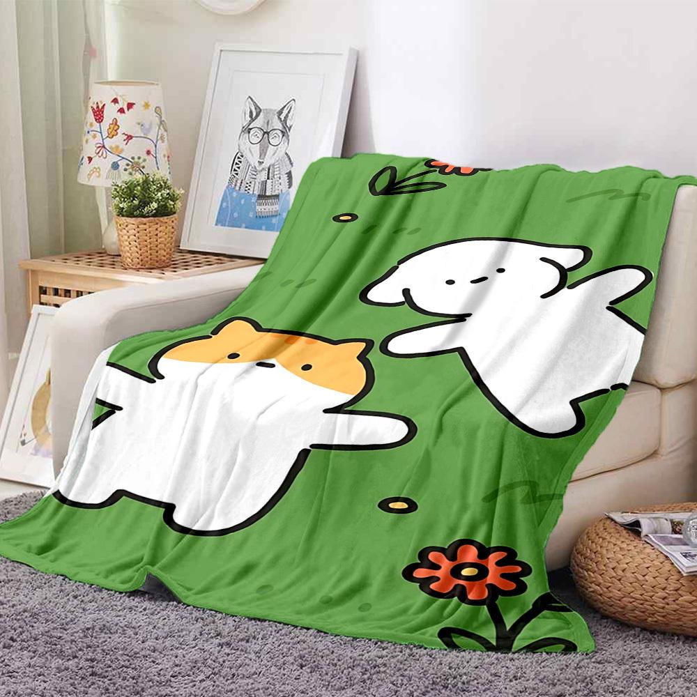 1pc Pet Friends Pattern Blanket Warm, Cozy, And Soft, Suitable for Sofas, Beds, Cars, And Office Use.Perfect for Camping And Travel, Making It a Great