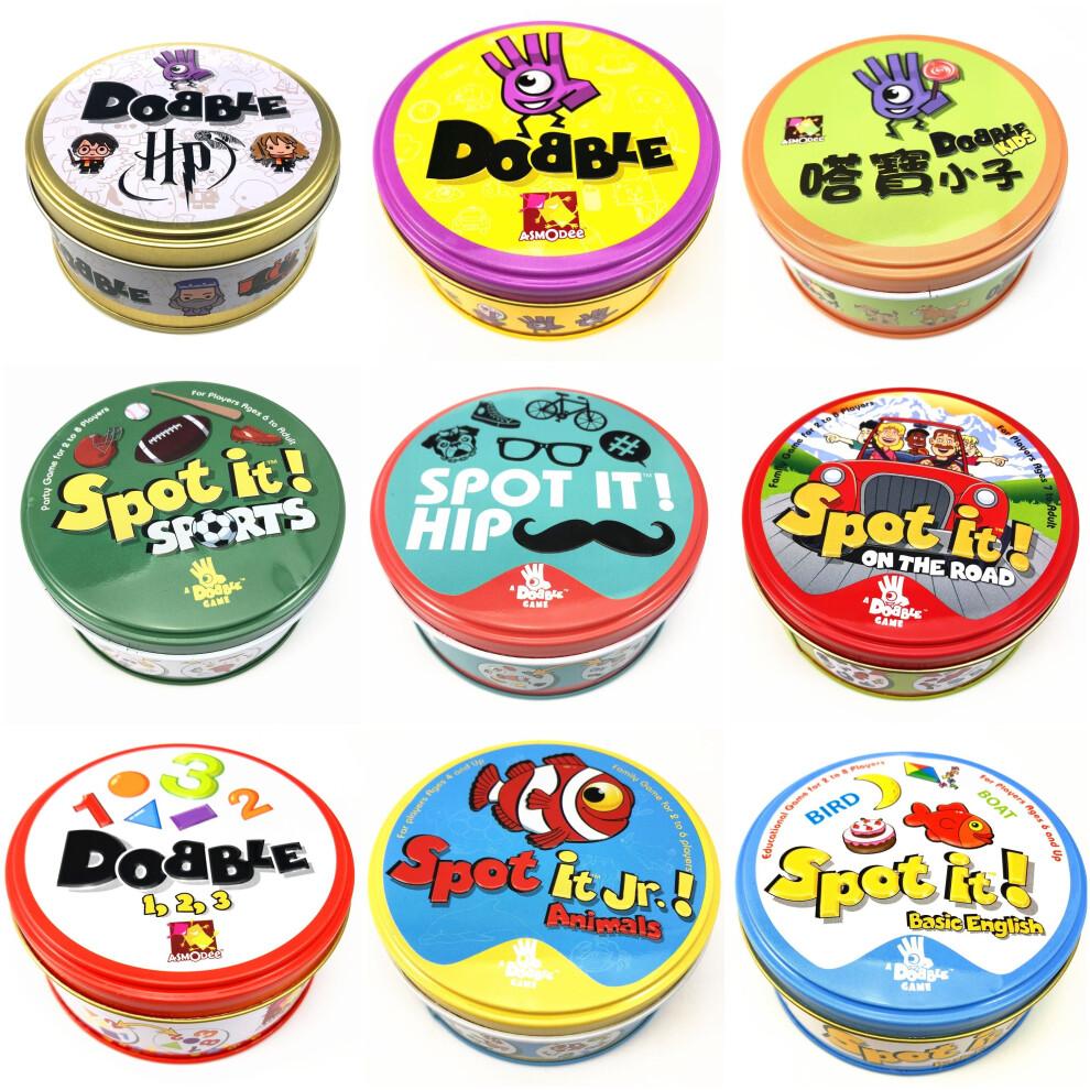 8+ Dobble spot it kaarten spel met dieren, alfabetten en cijfers