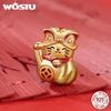 WOSTU 925 Silver New Year Gift Lucky Red KOI Charm Lucky Bag Pendant Pawprint Beads Fit Fortune Red Rope Bracelet DIY Jewelry