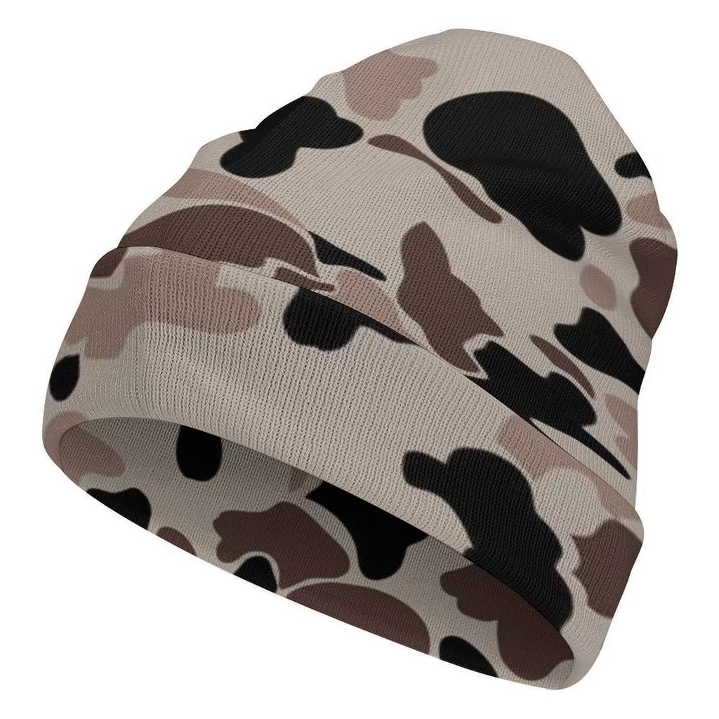 Factory Hot Custom logo pink Camo Print Cuffed Beanie Men Women Cloud Camo Cap Outdoor Camouflage Knitted Hat for Daily Wear