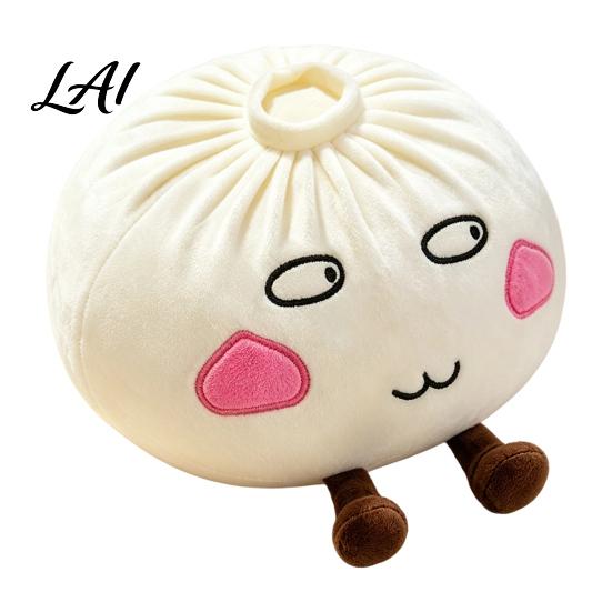 Creative Plush Home Decor Cute Dumpling Pillow Steamed Bun Stuffed Toy Soft Lazy Comfortable Toy Gift Sofa Cushion 28/40cm for Bedroom Kids Cuddly