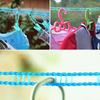 With Hooks Clothesline Blue Basking Rope Multifunctional Windproof Clothes Line  Indoor Outdoor