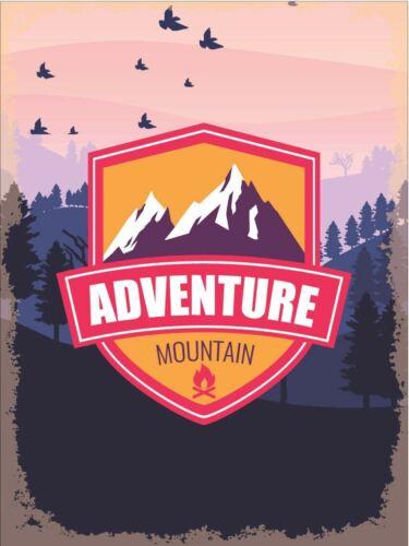 

Adventure Mountain Metal Wall Plaque Art Vintage tin sign retro Travel ExploreAluminum 20x30cm（7.8x11.8inch）