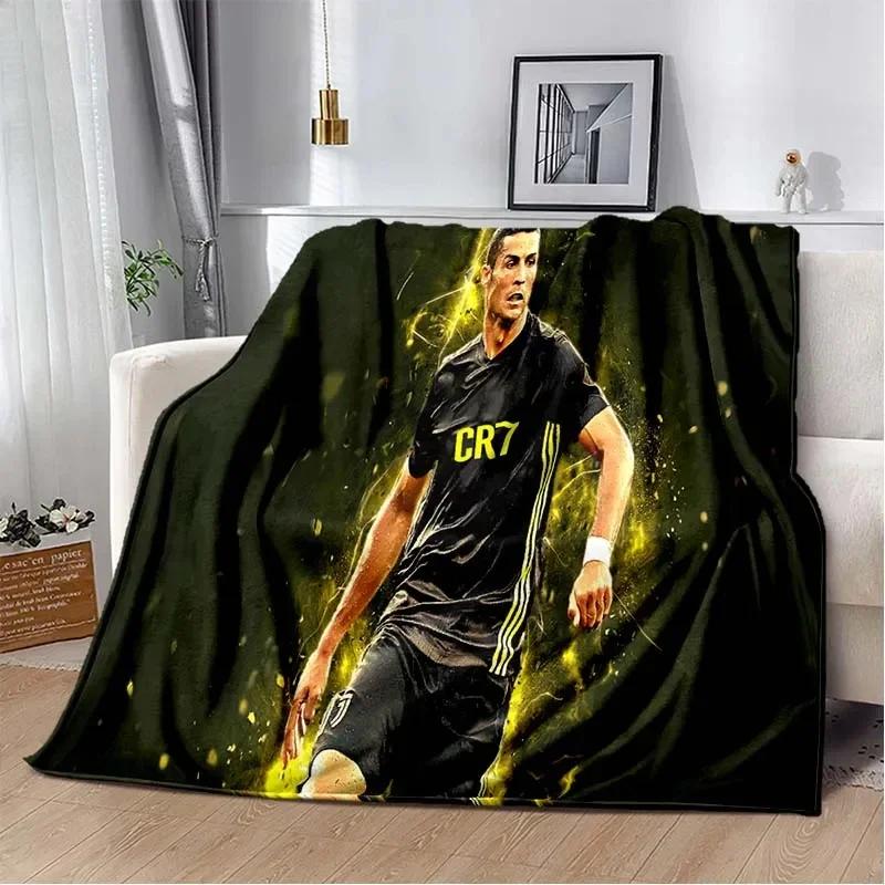 3D Print Football Star CR7 Soft Plush Blanket, Flannel Blanket Throw Blanket for Living Room Bedroom Bed Sofa Picnic Cover