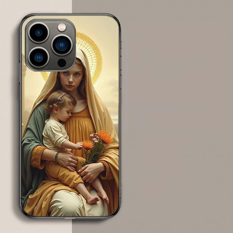 The Virgin Mary and the Baby Phone Case For Iphone 17 Air 15 Pro 14 Plus 16 Pro Max 17E 16E 12 13 Mini 11 Cover Cute Fundas