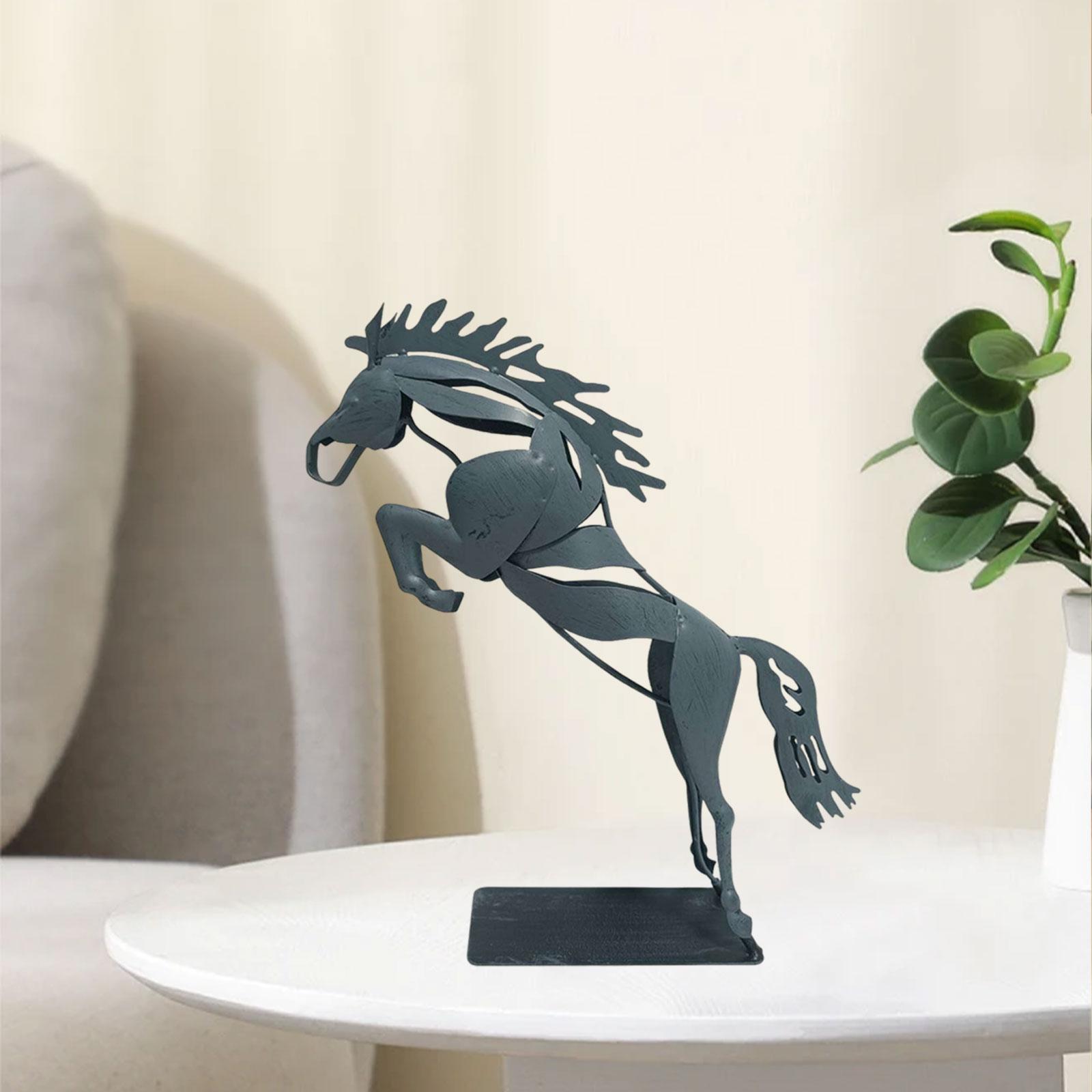 Galloping Horse Statue Modern Tabletop Positive Energy Gift Decorative Horse Figurine for Bedroom TV Stand Indoor Office Mantel