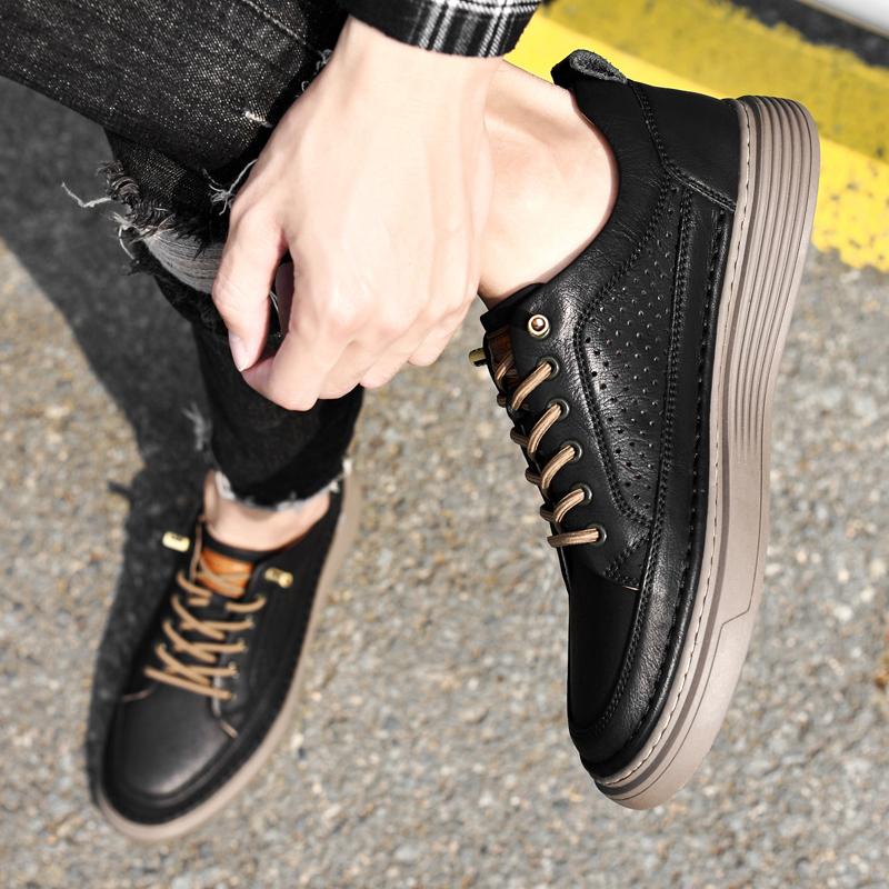 Fashion Fashion Men Casual Shoes Outdoor Genuine Leather Breathable Comfortable Men's Shoes 2024 Spring Men Sneackers Male Skate Shoes