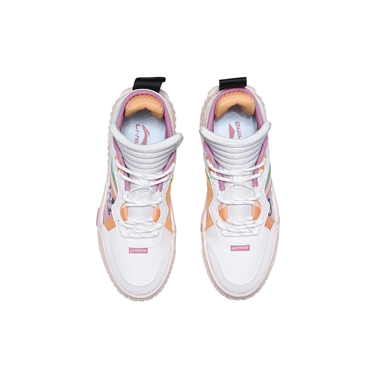 Li Ning 001 Unblock Slip Resistant, Abrasion Resistant, Lightweight Low Top Skateboard Shoes Women's White Purple AGCQ232-4
